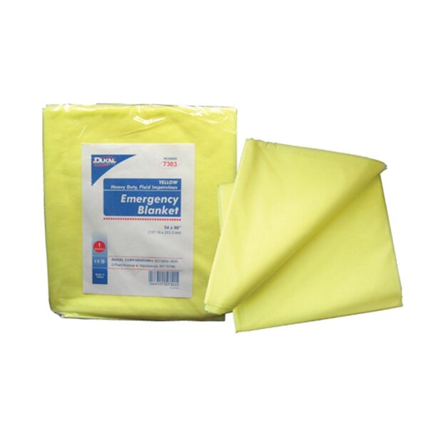 Dukal DDI 1303746 Dukal Heavy Duty Fluid Impervious Emergency Blanket - Yellow 54-inch x 80-inch, 50PK 7303 - main
